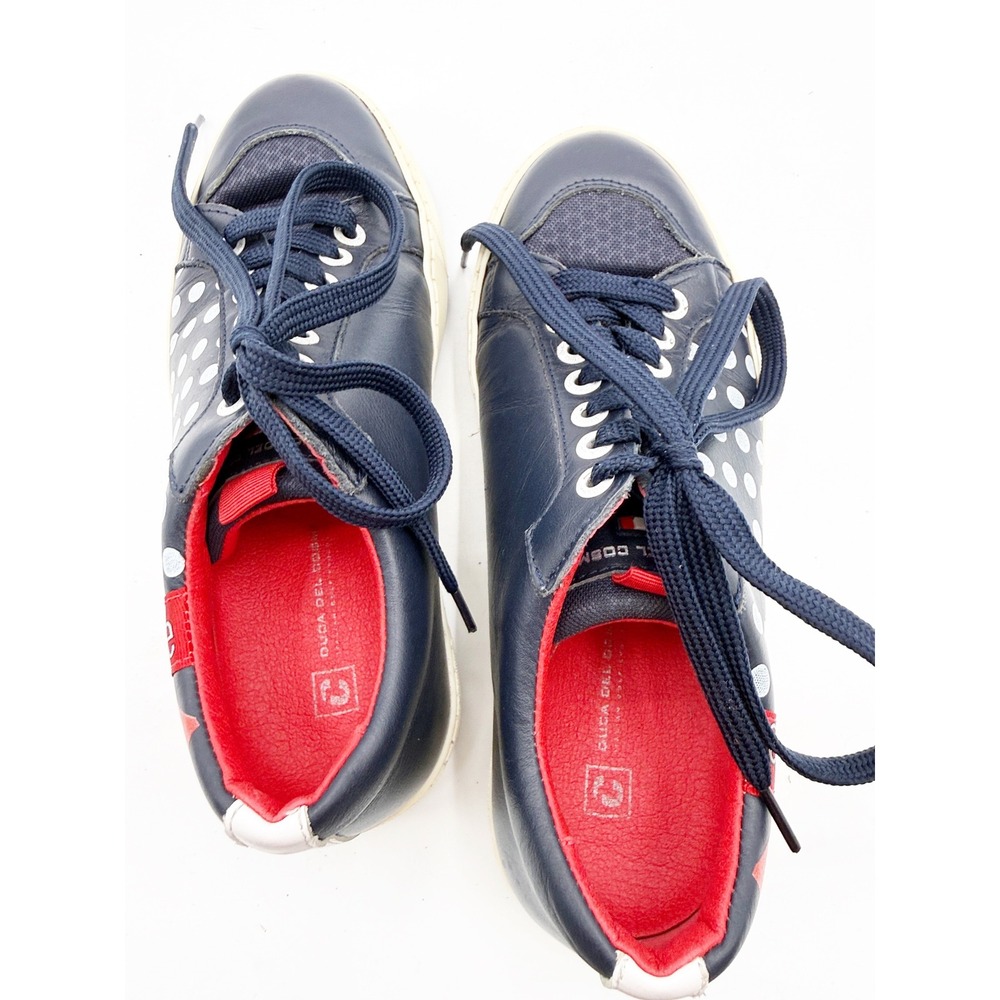 Duca del Cosma Esti Womens Golf Shoes Navy Blue Polka Dot Love Sneakers size 7 - Picture 9 of 15